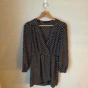 Honey Punch Navy Long Sleeve Dress